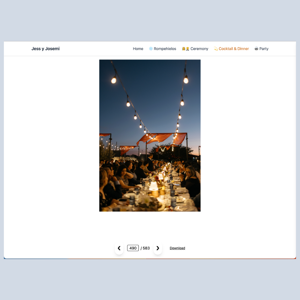 Wedding portal screenshot